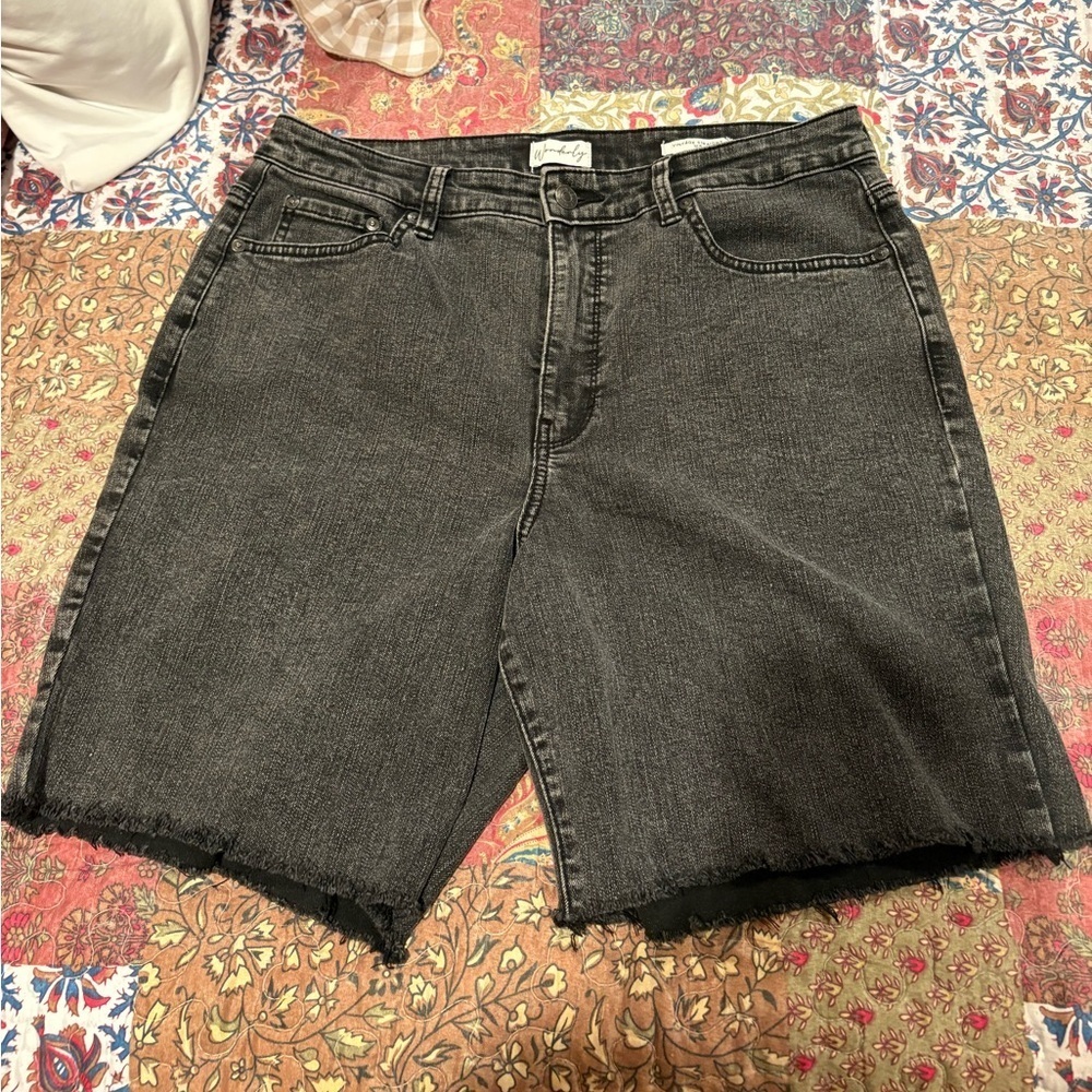 Wonderly Black Denim cutoff Shorts